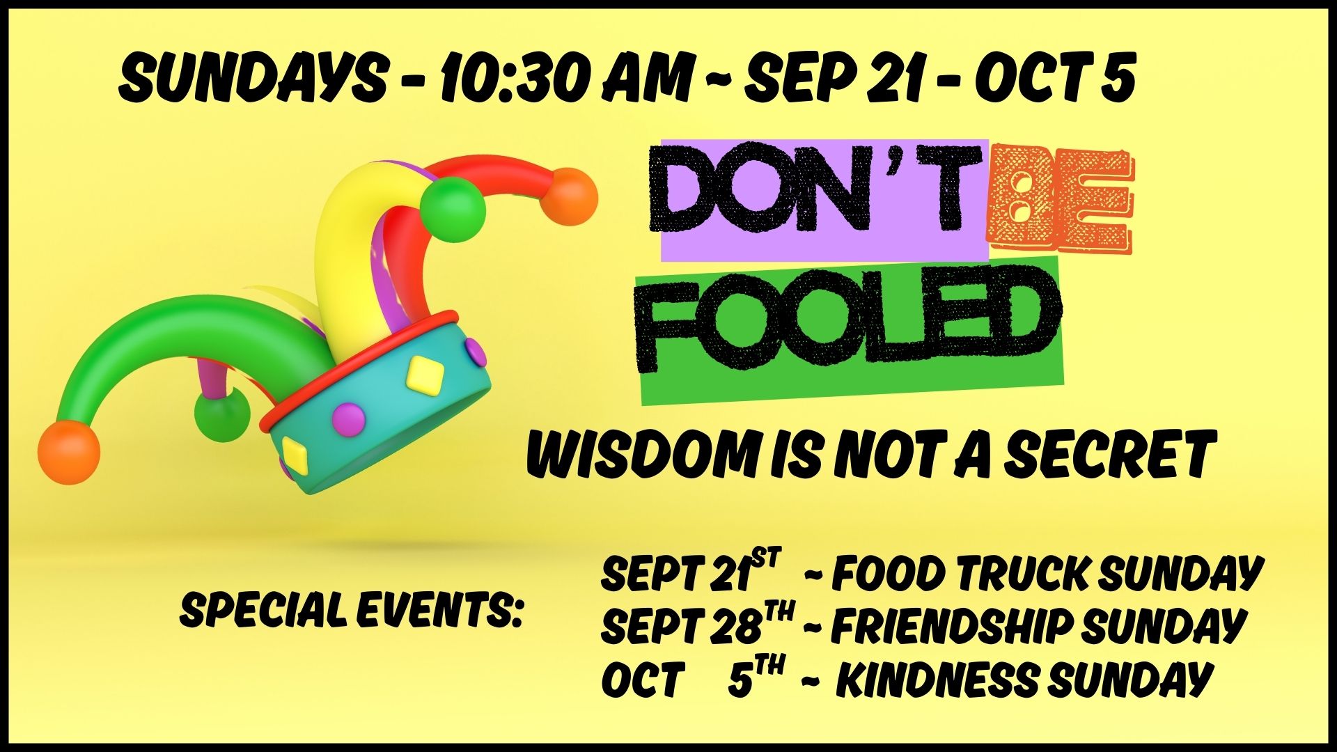 Upcoming Sermon Series 09-21 to 10-5